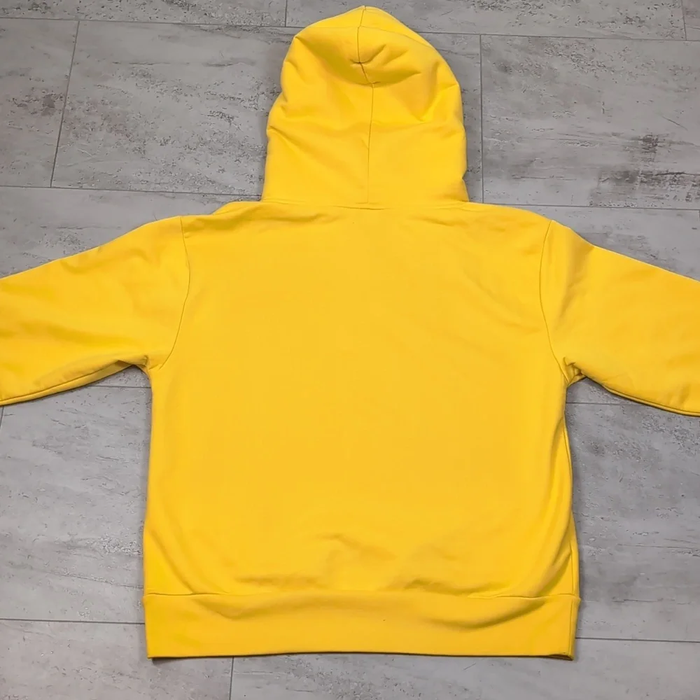 Gap Sherpa Hoodie Logo Sweatshirt Bold Yellow Signature Pullover Fleece Hooded